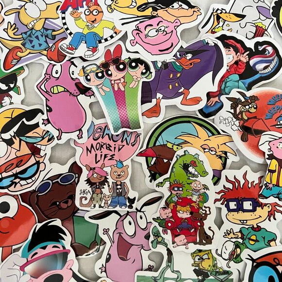 Retro 80's, 90's Large Cartoon Character Stickers (25 pc) SO FUN & CUTE! - Picture 6 of 7